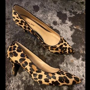 Gianni Bini Leopard Calf Hair Heels